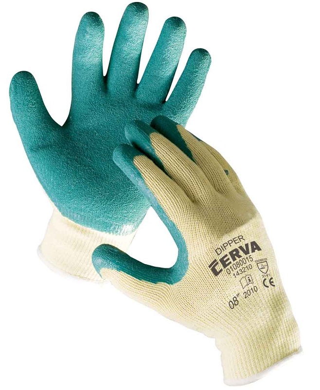 DIPPER povrstvené rukavice v latexe 7",8"